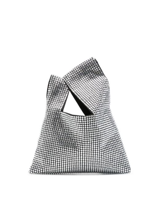 Bolso mini con apliques de cristal GIUSEPPE DI MORABITO de color Gray