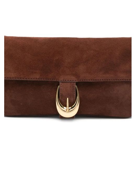 Staud Brown Harlow Schultertasche Aus Wildleder