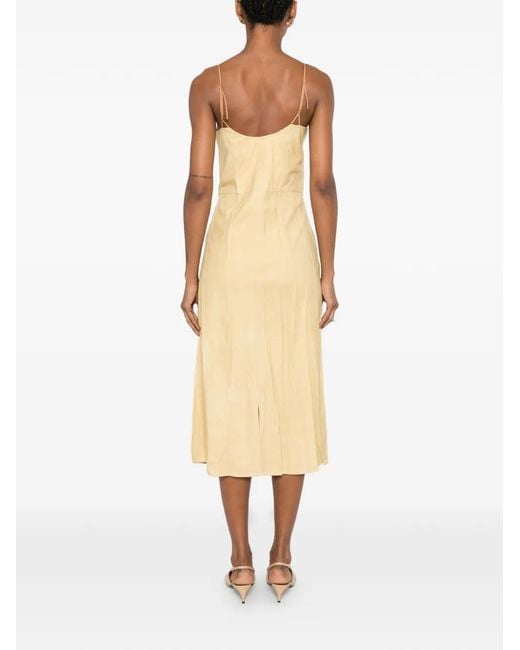 Calvin Klein White Spaghetti-Strap V-Neck Midi Dress
