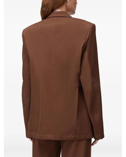 RETORI Brown Belted Denim-Effect Jacket