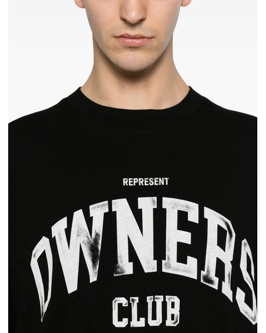 T-Shirt Owners Club Con Logo di Represent in Black da Uomo