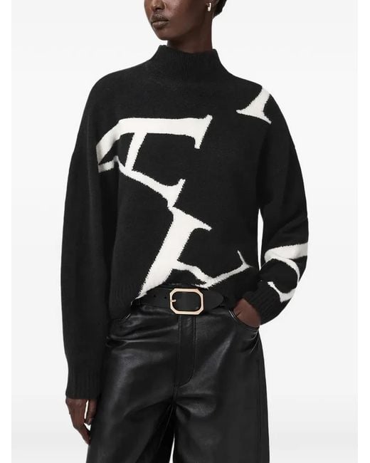 AllSaints Black Pull A Star À Col Roulé