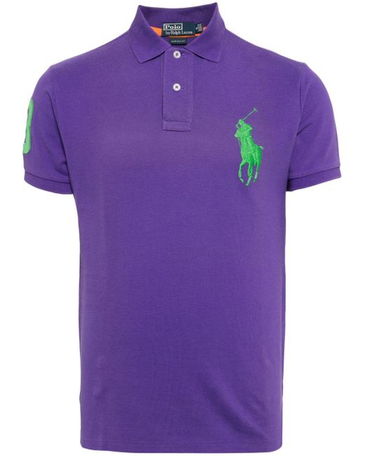 Big Pony cotton polo shirt di Polo Ralph Lauren in Purple da Uomo