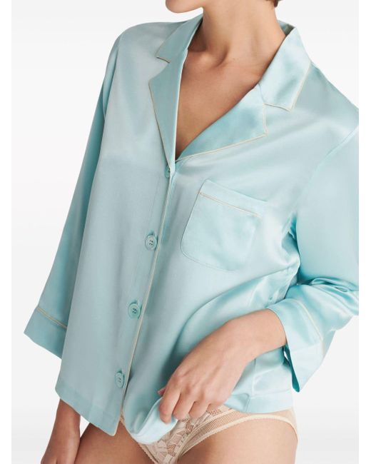 Eres Blue Convive Silk Pyjama Shirt