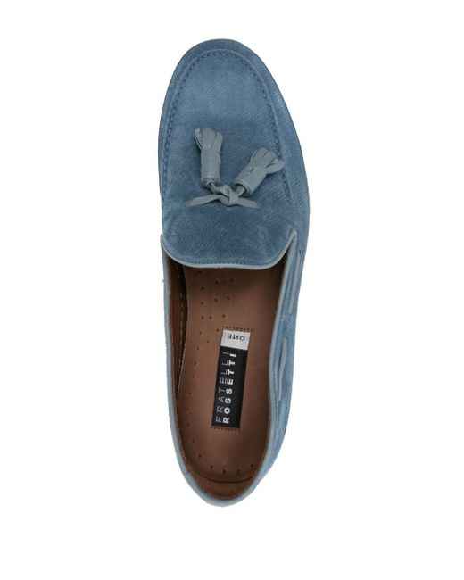 Fratelli Rossetti Blue Tassel-detail Leather Loafers for men