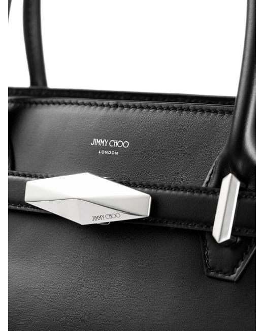 Jimmy Choo Black Medium Diamond Belted Tote Bag