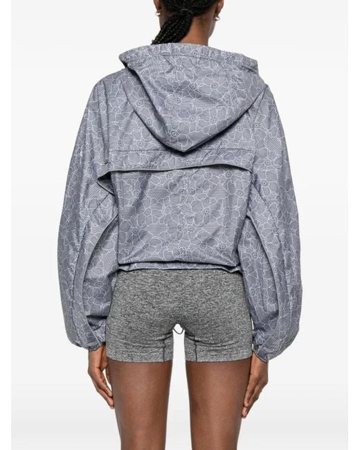 Adidas By Stella McCartney Gray Floral Hooded Jacket
