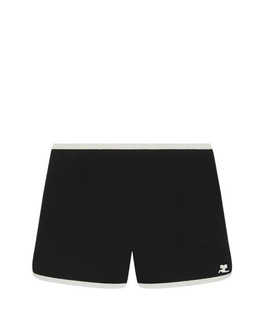 Courreges Black Contrast-Trim Shorts