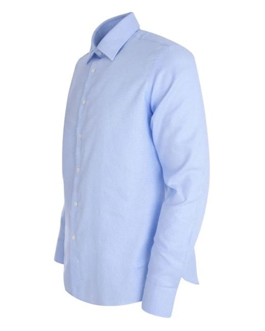 Tombolini Blue Button-Down Cotton Shirt for men