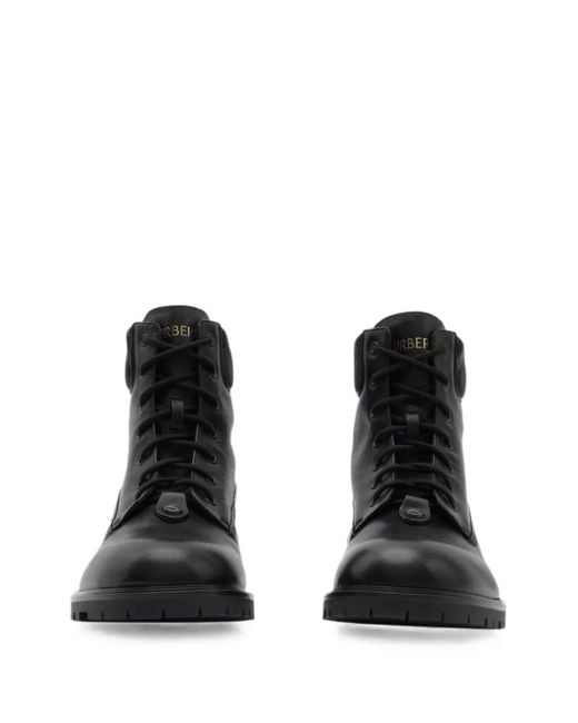 Burberry Black Leather Durham Boots for men
