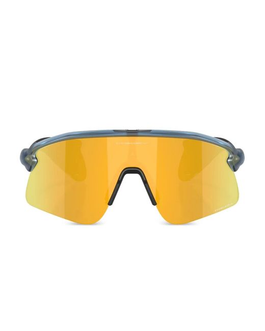 Oakley Yellow Transparent-Frame Shield Sunglasses