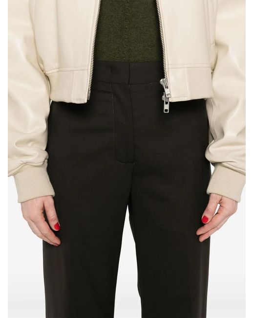 Fabiana Filippi Black Low-Rise Straight-Leg Trousers