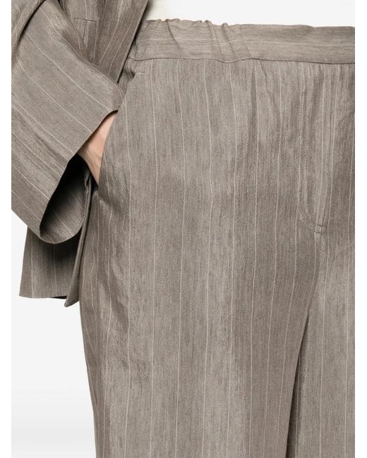 Panicale Gray Pinstripe-Pattern Trousers