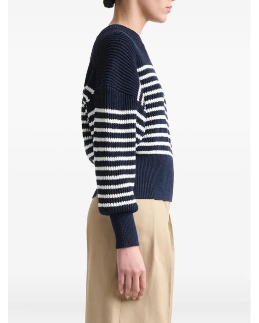 Altuzarra Blue Stripe-Pattern Crew-Neck Sweater