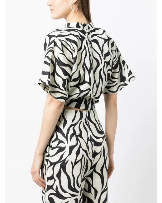 Cala De La Cruz White Leroy Tie-Fastening Linen Shirt