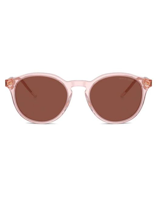 Gafas de sol con montura redonda Giorgio Armani de hombre de color Brown