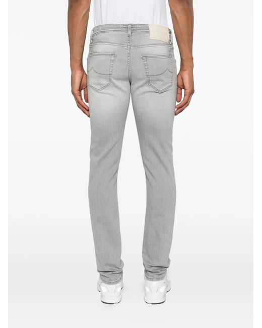 Jacob Cohen Gray Nick Slim Five-Pocket Jeans for men