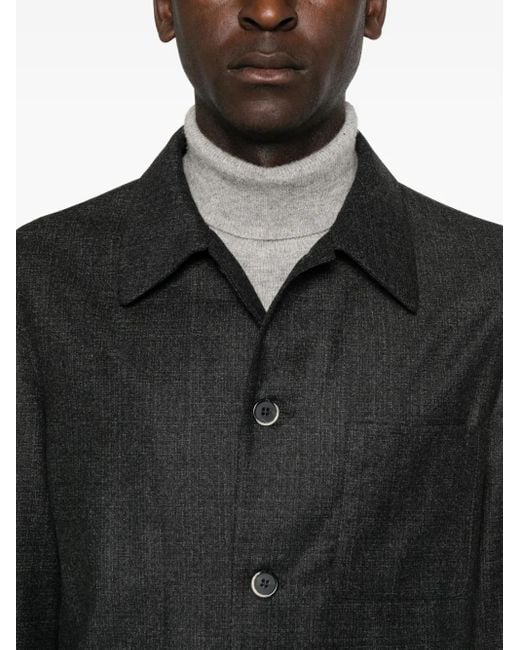 Barena Black Button-Fastening Patch-Pocket Jacket for men