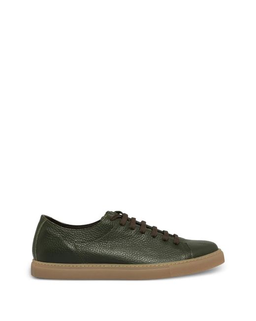 Slowear Green Hammered Leather Sneakers for men
