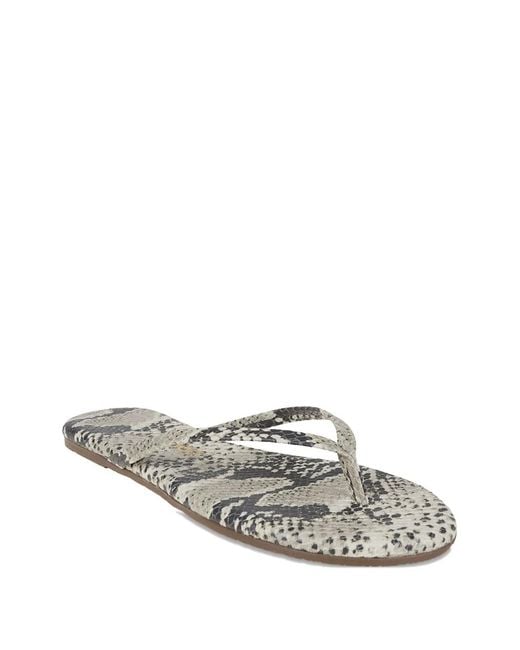 TKEES White Studio Exotic Flat Sandals