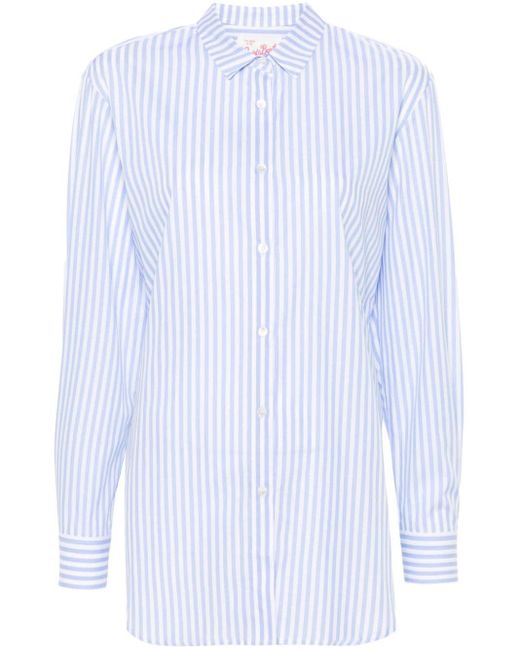 Mc2 Saint Barth White Striped Cotton Shirt