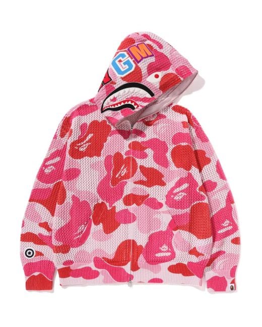 A Bathing Ape Red Camouflage-Pattern Hoodie for men