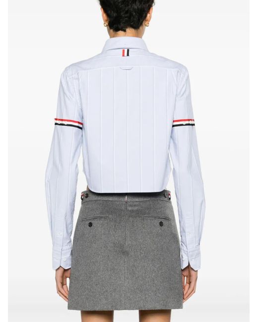 Thom Browne Blue Hemd Mit Rwb-Streifen