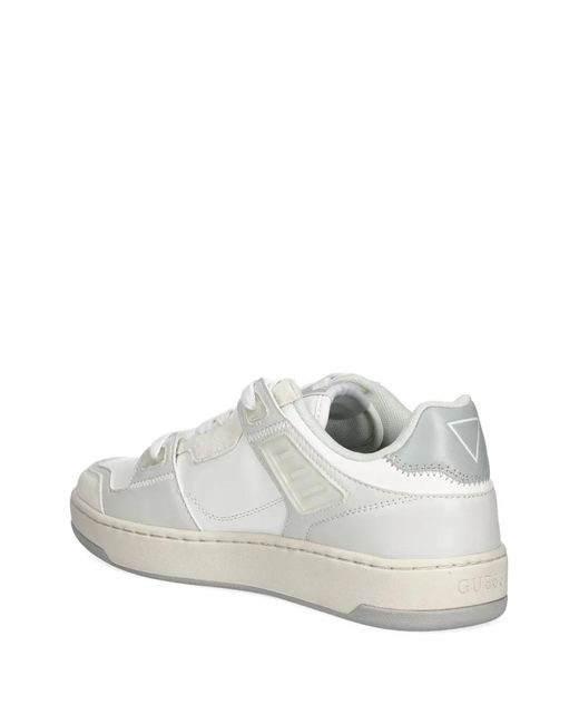 Guess White Perforated Panel Sneakers for men