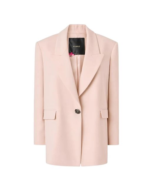 Pinko Pink Blazer À Boutons Ornés De Cristaux