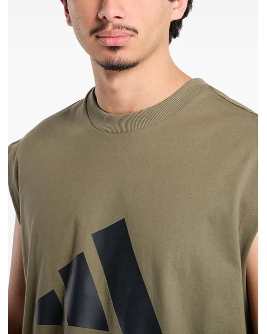 Adidas Basketball Mouwloos T-Shirt in het Green voor heren