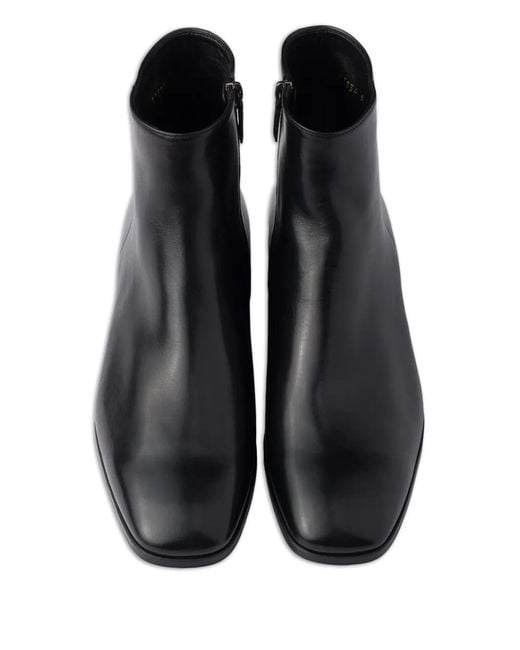 Prada Zipped Leather Boots in Black for Men | Lyst
