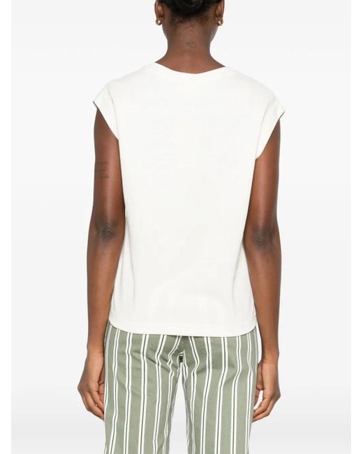 MAISON 123 White Lyna V-Neck Sleeveless Tank Top