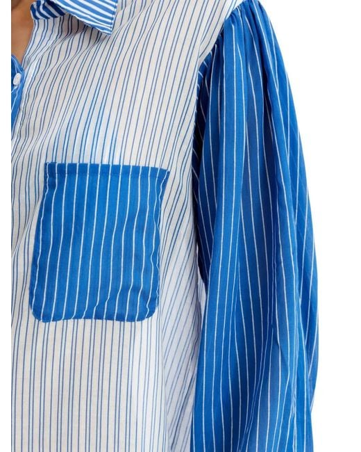 Amir Slama Blue Striped Shirt