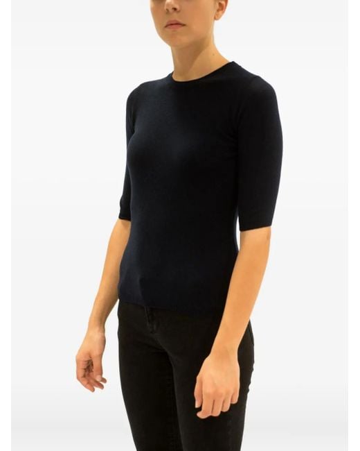 LA ROSE Black Crew-Neck Top