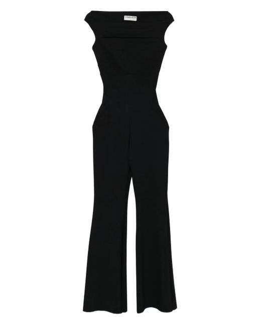 La Petite Robe Di Chiara Boni Black Rebecca Off-Shoulder Flared Jumpsuit