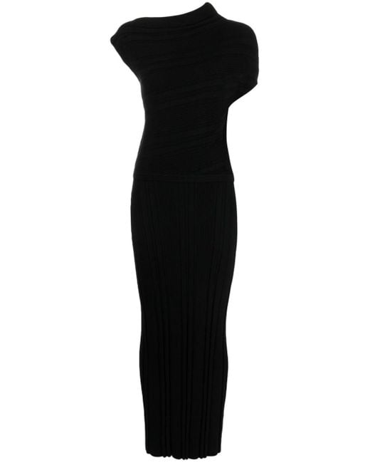 Acler Black Northcote Asymmetric-neck Dress