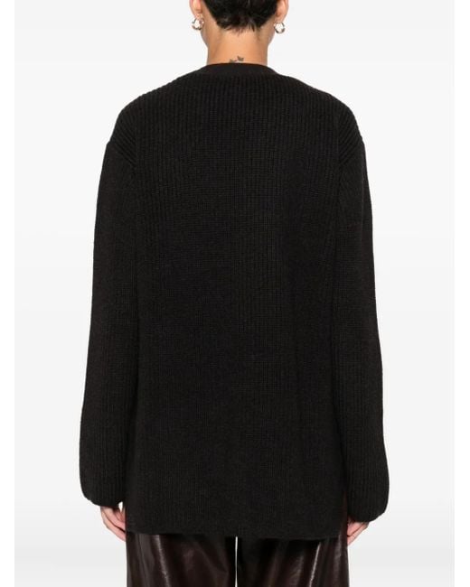 P.A.R.O.S.H. Black Buttoned Patch-Pocket Cardigan