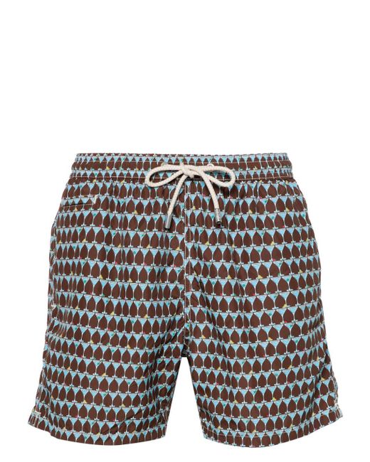Mc2 Saint Barth Gray Graphic-print Swim Shorts for men