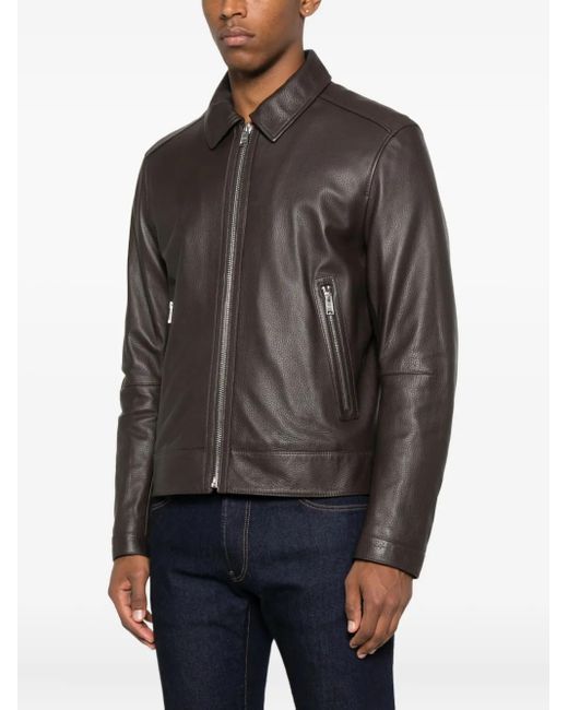 Boss Black Leather Jacket for men