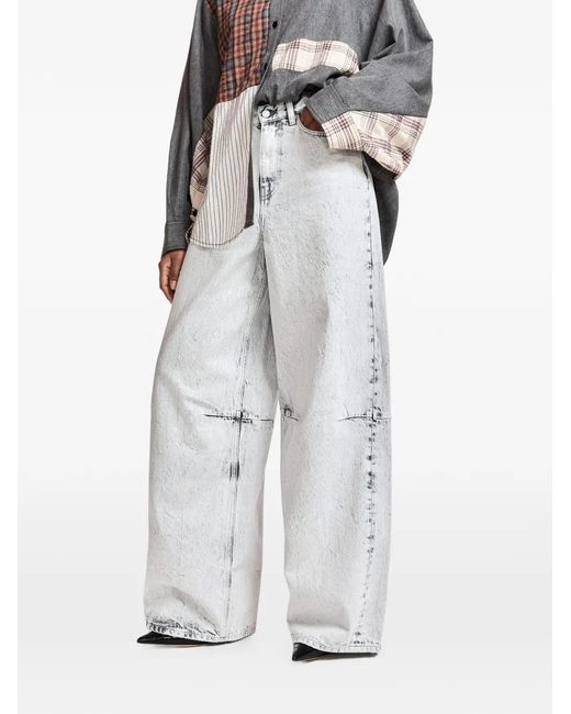 Essentiel Antwerp White Kadi Dirty-Effect Jeans
