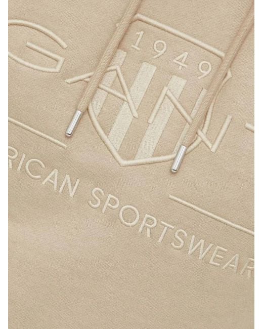 Gant Hoodie Mit Logo-Stickerei in Natural für Herren