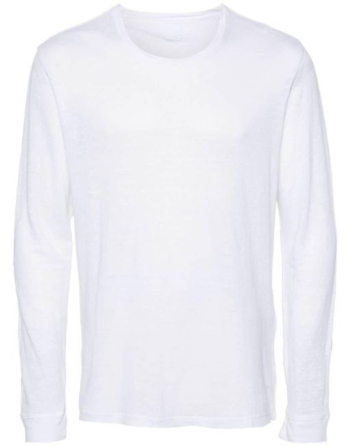 T-shirt à effet de transparence 120% Lino pour homme en coloris White