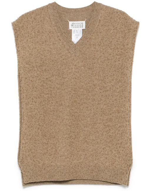 Maison Margiela Natural Piled-Knit Vest