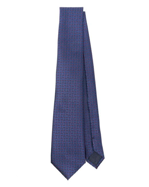 Cravate en soie à motif géométrique Giorgio Armani pour homme en coloris Blue