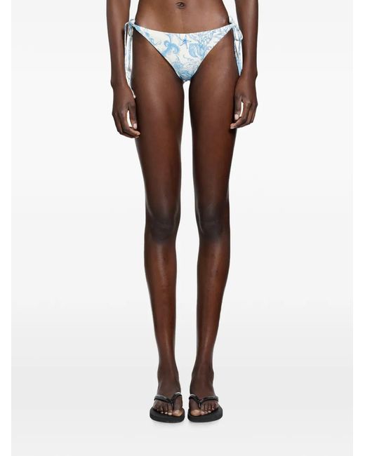 Versace Brown Sea-Print Bikini Bottoms