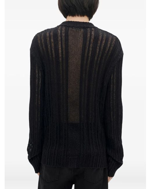 Pull Halvar En Maille Nervurée Ann Demeulemeester pour homme en coloris Black