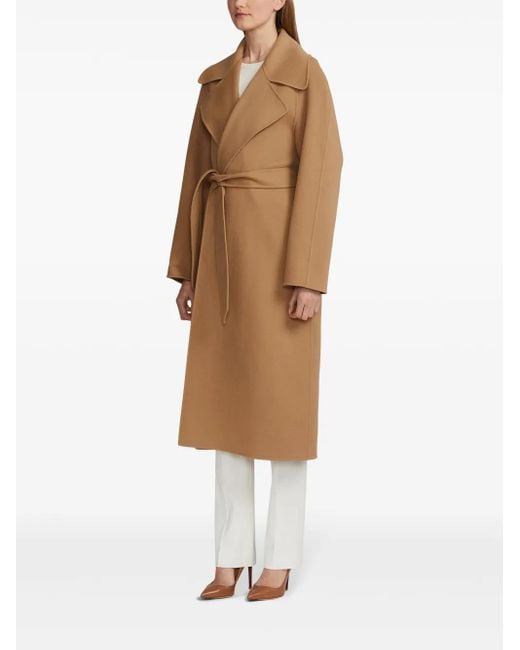 Ralph Lauren Brown Leonarda Cashmere Wrap Coat