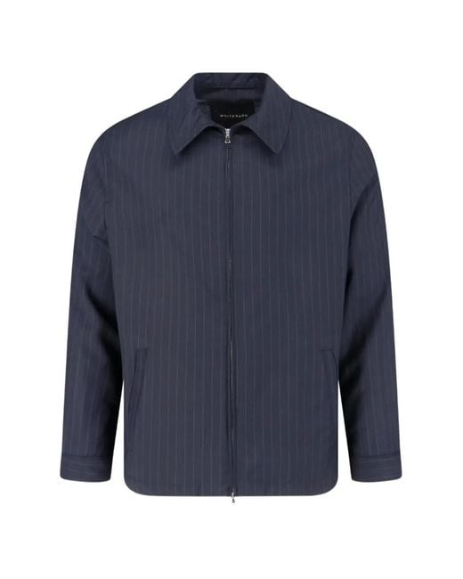 White Sand Blue Striped Zip Jacket for men