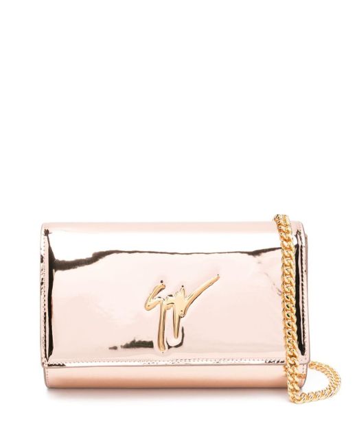 Giuseppe Zanotti Pink Cleopatra Patent Leather Clutch Bag