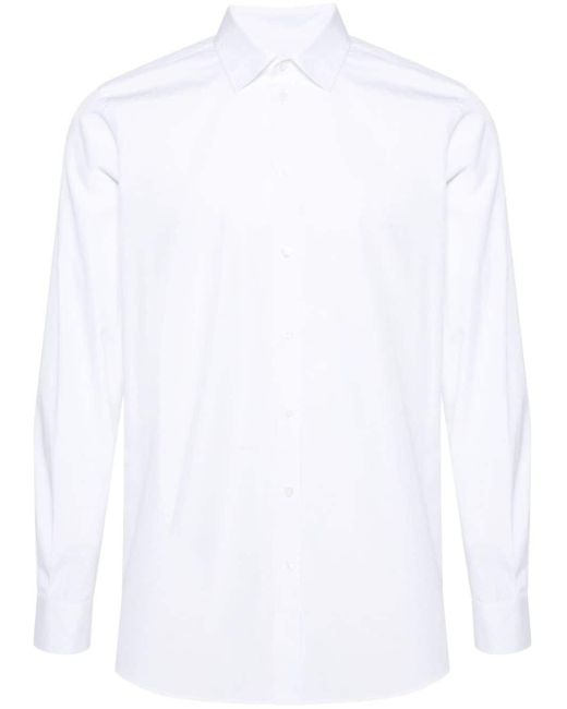Moschino White Slogan-print Cotton Shirt for men